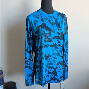 Under Armour Camo Long Sleeve Shirt - Blue and Black